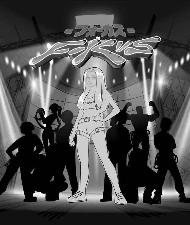Affiche en noir et blanc du teaser Kaatsup, avec la grimpeuse au centre et des silhouettes autour d’elle